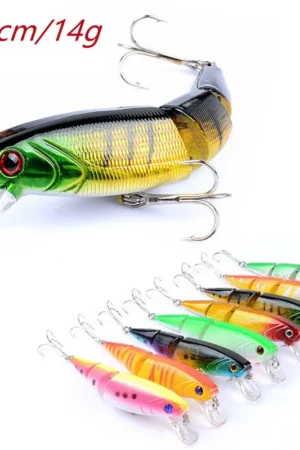 3D Eyes Artificial Bait Plastic Hard Bait With Lip 10.5cm 14g Fishing Lures Sinking Speed Knotty Fish Minnow Multi-section Lure