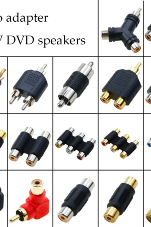 1 Piece RCA Female to RCA Female Audio Video Cable Jack Plug Connector RCA to 2/3 RCA Adaptateur de barre de son TV DVD