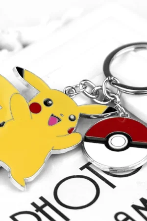 GO Pikachu Anime Figures Toys Metal Car Keychain Bag Pendant Ornament Gift Charms Hot Sale
