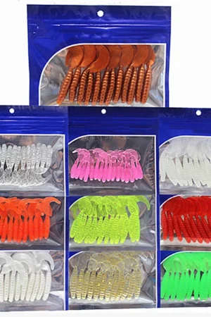 NEW Fashion 10PCS/Set 8 Color Fishing Bait Silicone Rubber Fake Maggots Bait Mini Tail Soft Bait Worm Fishing Lures 3.5cm/0.7g