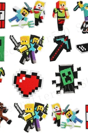 2025 My World Game Hot Minecraft Character Steve Creeper Tnt Embroidery Cloth Patch Clothing Cos Decoration Accessory Mosaic Toy