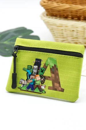 Pixel Game Coin Purse Zipper Kids Storage Pouch Minecrafted Cartoon Money Pocket Canvas Key Bag Boys Men Wallet Mini Purses Gift