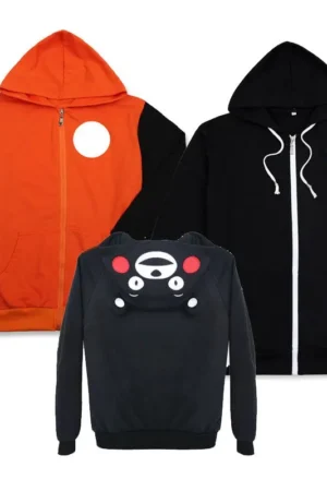 Anime Cartoon Cosplay Costumes Men Women DVA Bear Hoodie Causal Sweatshirt Hooded Zipper with Hat