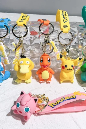 Pokemon Keychain batch Pendant Pokemon keyring Cute Pikachu Doll Bag Car Pendant for birthday Kids Gift Toys charm bulk gourd