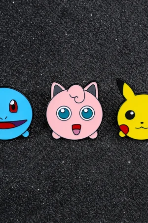 Kawaii Pins Anime Figure Pikachu Jigglypuff Squirtle Cute Enamel Badge for Backpack Clothing Brooch Accessories Gifts
