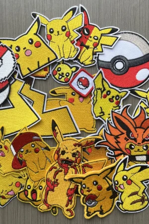 Cartoon Pikachu Pokemon Game Monster Character For DIY Clothing Iron on Embroidery Patches Sew Jeans Coat Appliques