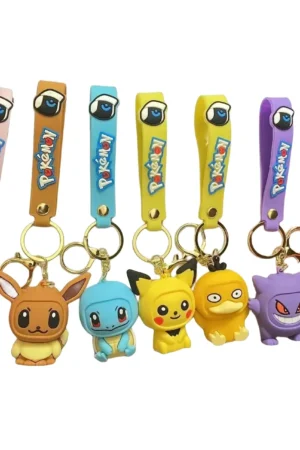 Pokemon Keychain Batch Pendant Pokemon Keyring Cute Pikachu Doll Bag Car Pendant for Birthday Kids Gift Toys Charm Bulk Gourd
