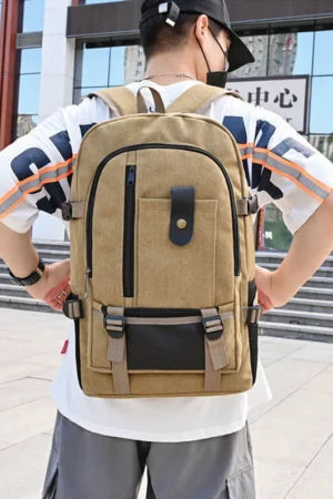 New Casual Camping Male Backpack Laptop Backpack Hiking Bag Large Capacity Men Travel Backpack Canvas Fashion Youth Sport Bags
